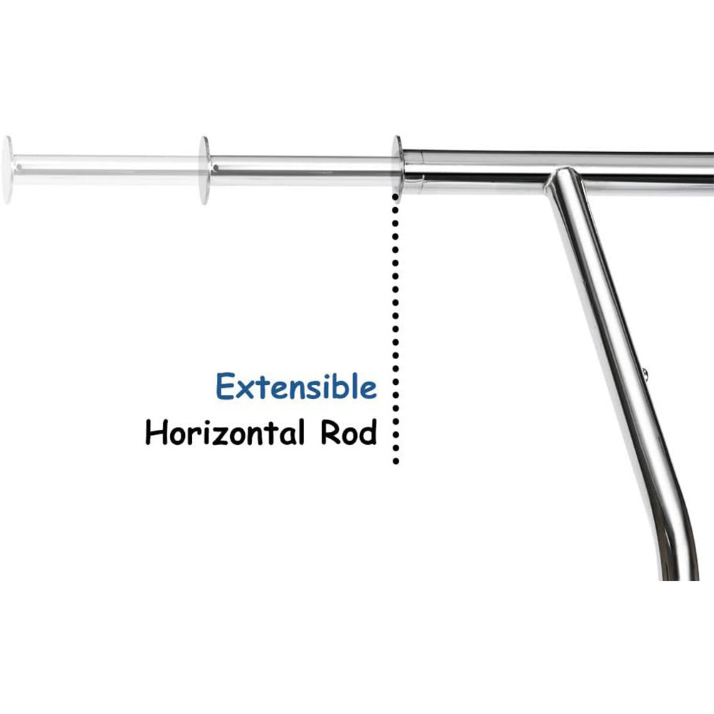 Clothes Rack Heavy Duty Load 400Lbs, Rolling Clothing Racks for Hanging Clothes, Commercial Garment Rack