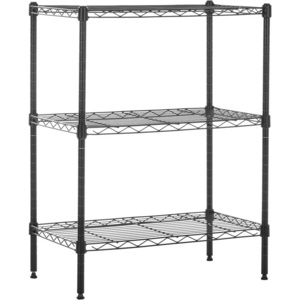 3-Shelf Narrow Adjustable, Heavy Duty Storage Shelving Unit  250 lbs loading capacity per shelf Steel Organizer Wire Rack Black,