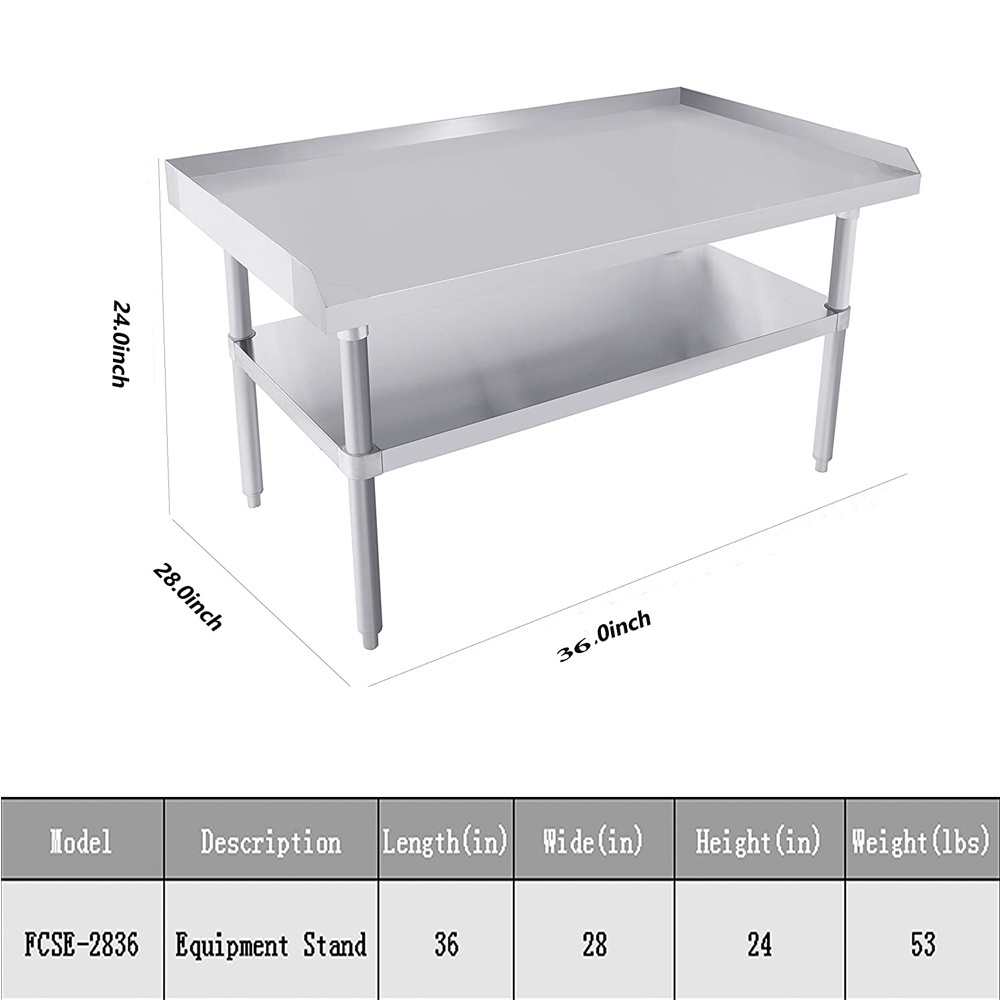 Stainless Steel Table 28 x 36 - Kitchen Work Table with Undershelf for Restaurant, Hotel, Kitchen and Home