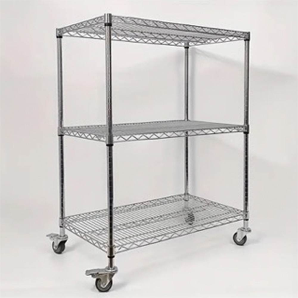 3-layer Stainless Steel Rack 3-layer Narrow Adjustable Heavy-duty Storage Rack, Chrome-plated Wire Mesh Rack