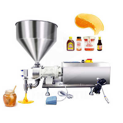 5 Semi-automatic rotor pump honey chocolate peanut butter filling machine viscous lotion lid balm cream paste filling machine