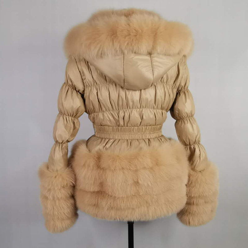 Plus Size Down Coat With Real Fur European Fashion Style Winter Real Fox Fur Down Jacket Nice Quality