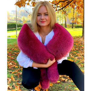 winter 2022 women real fox fur collar genuine raccoon fur bigger collar support to customized more colors