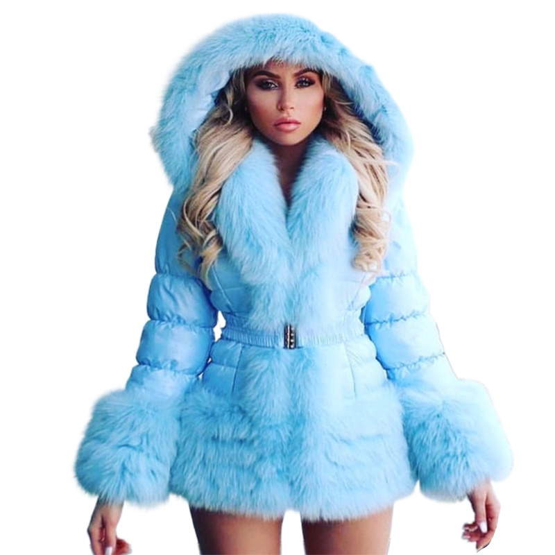 Plus Size Down Coat With Real Fur European Fashion Style Winter Real Fox Fur Down Jacket Nice Quality