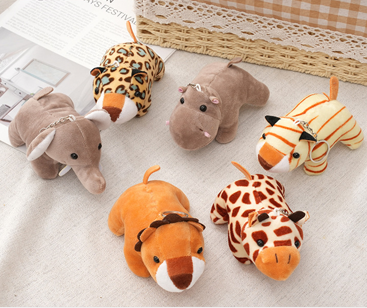 Mini Monkey Tiger Giraffe Lion Elephant Stuffed Forest Animal Toys Cute Plush Toy Keychain/stuffed animal keychain