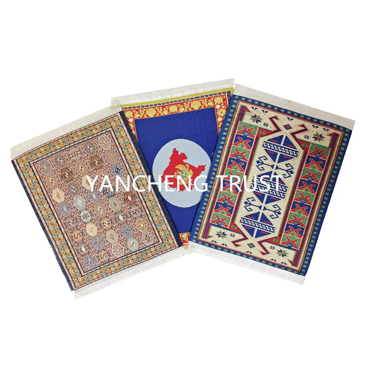 Woven Carpet Coasters, Turkish Embroidery Rug Style Table Drink mats