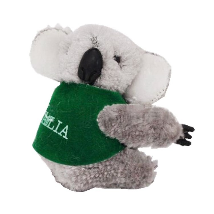 Promotional Grey Color Koala Bear Clip On Koala Animal Plush Toy With Vest/jacket