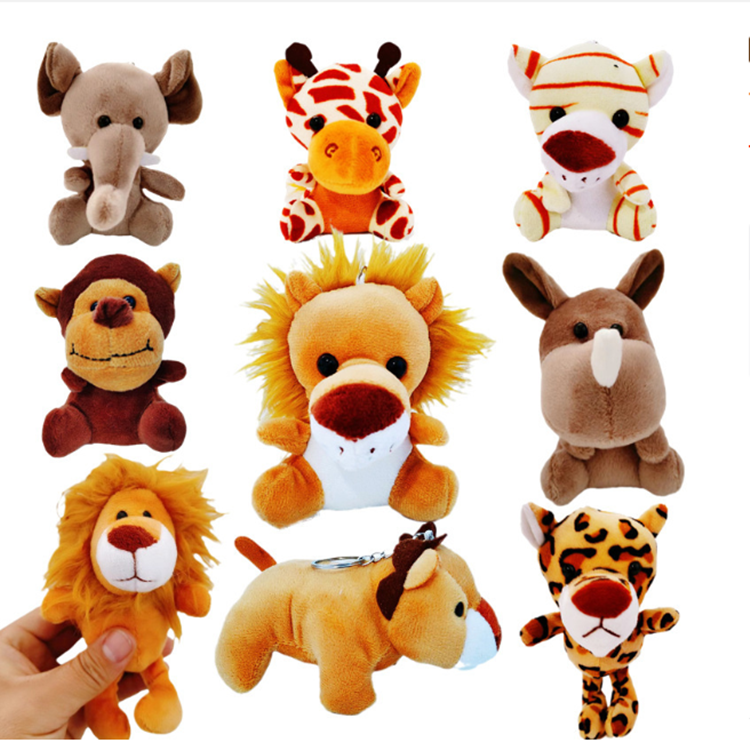 Mini Monkey Tiger Giraffe Lion Elephant Stuffed Forest Animal Toys Cute Plush Toy Keychain/stuffed animal keychain