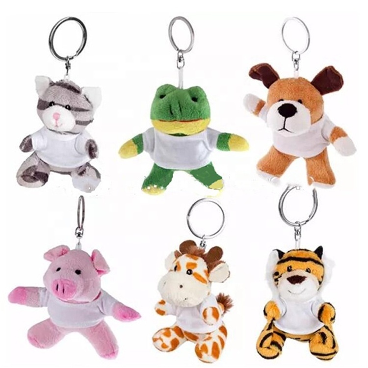 Custom promotional various animals plush toy keychain