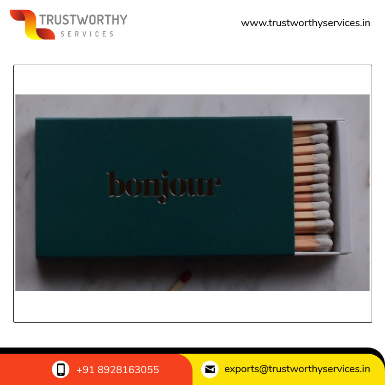 Best Offer for Wooden Safety Matches with Customized Head Wood Crafts Match Sticks Made in India at Affordable Price