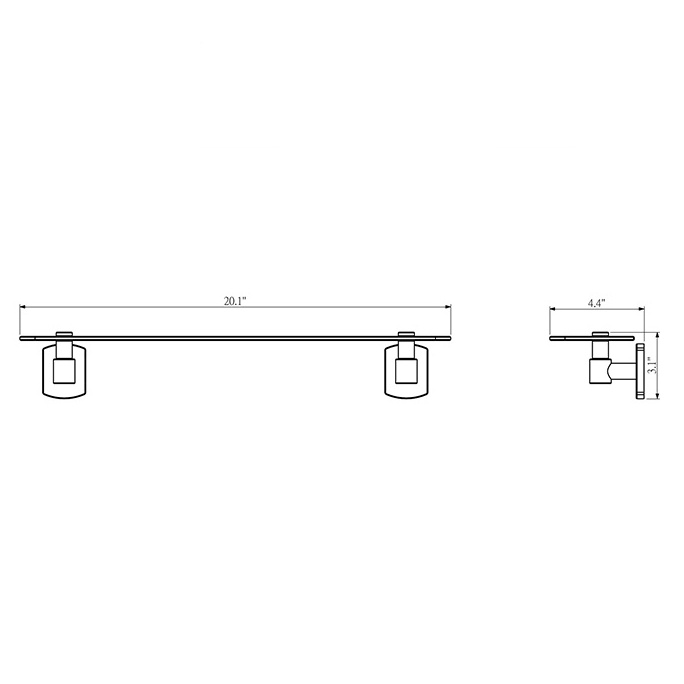 Customize Bathroom Accessory Glass Shelf For Shower Room Storage Rack Stainless Steel Bathroom Glass Shelf