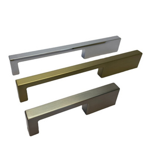 Customize Zinc Alloy Brushed Gold Furniture Pulls Solid Cabinet Bridge Pulls Drawer Knobs Kitchen Door Cabinet Knobs Pulls