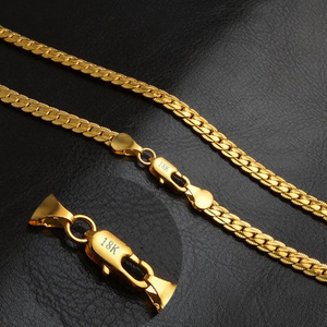 Tryme 18K Yelloe Gold Chain Filled Necklace For Men And Women