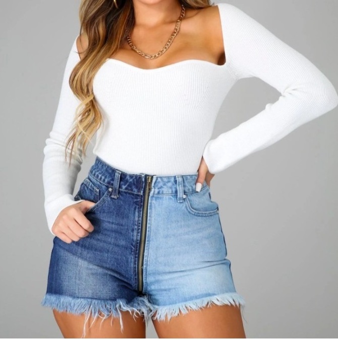 Sexy ladies hot summer short jeans front zipper open crotch womens bulk shorts jeans with tassel fringe