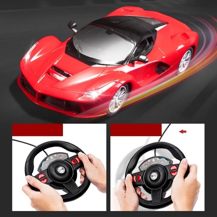 EPT 1:16 Steering Wheel Remote Control Car With LED Lights Juguete Carros A Control Remoto Coches RC Car Toys