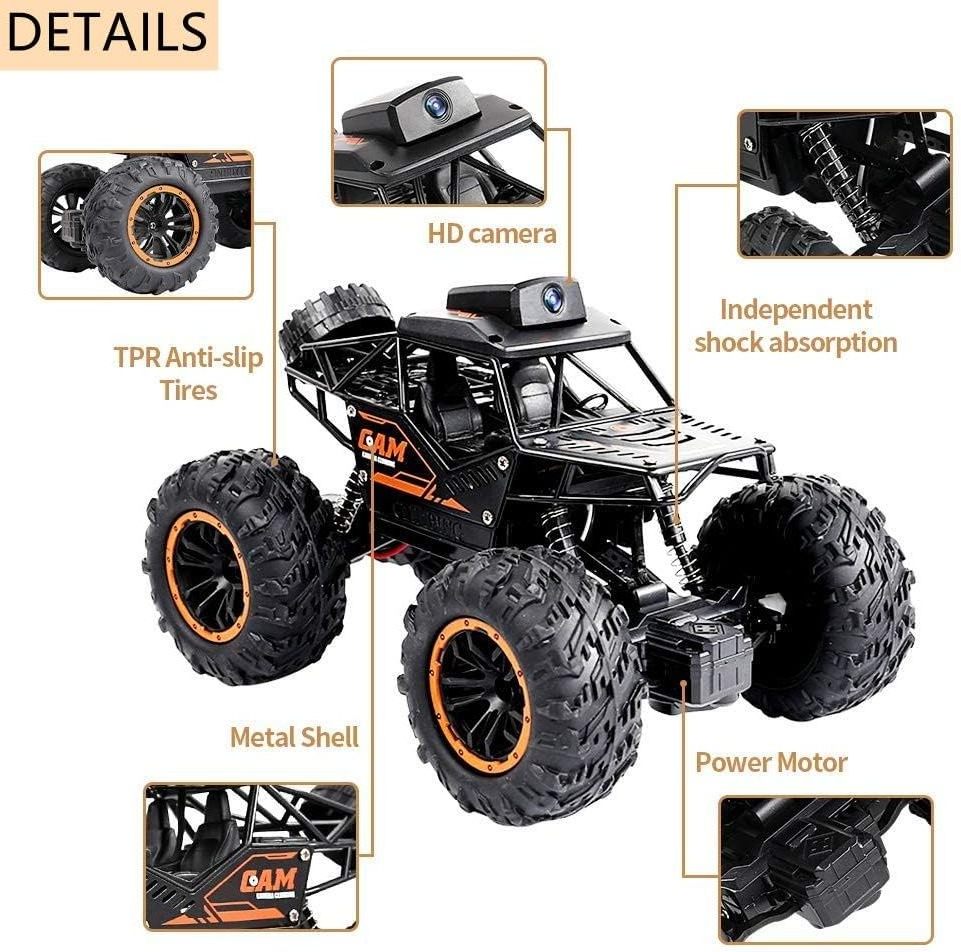 EPT 1:18 2.4G Alloy Rc Car With HD 720P WIFI FPV Camera Machine On Remote Control Stunt SUV Radio control Climbing Toys