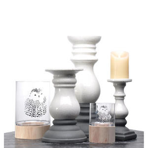 Owl design cylinder shape Christmas gifts crystal votive tall wedding candle holder with stand