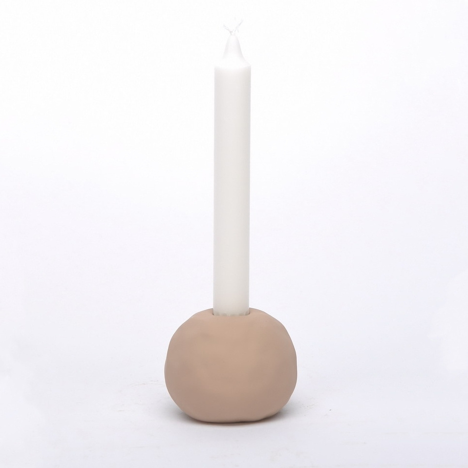 Creative living room home decor candle holder matte candle stand ceramic candlestick holder for wedding decorations