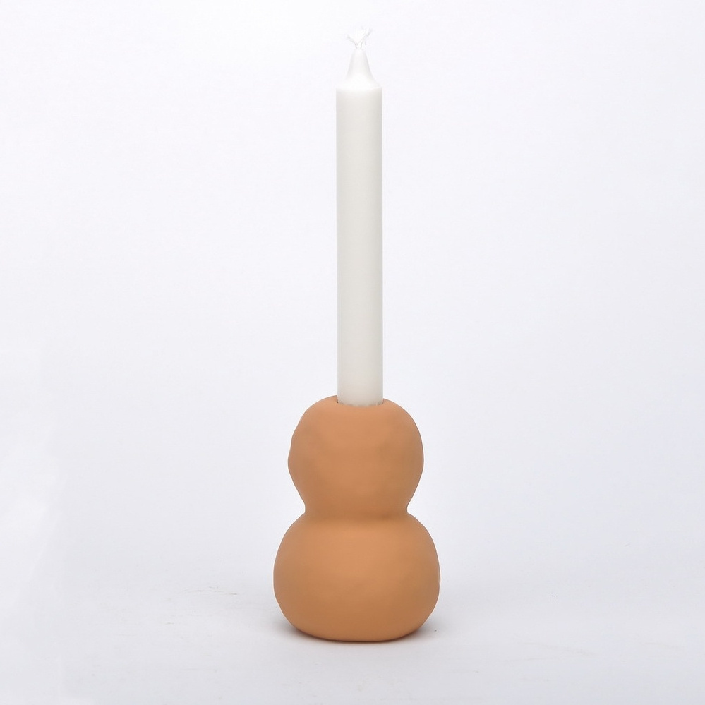 Creative living room home decor candle holder matte candle stand ceramic candlestick holder for wedding decorations