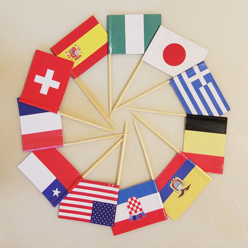 Wholesale price Factory Umbrella toothpick flag Natural or customize logo Chinese Bamboo Wooden Toothpicks