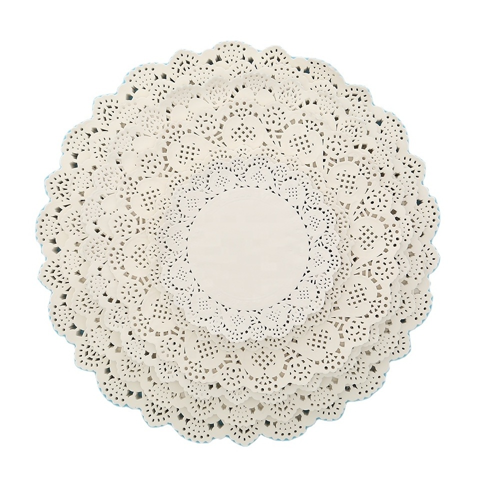 8.5inches 200pcs High Quality Popular Lace Paper Doily Greaseproof Disposable Paper Table Mats Food Grade Paper Doilies