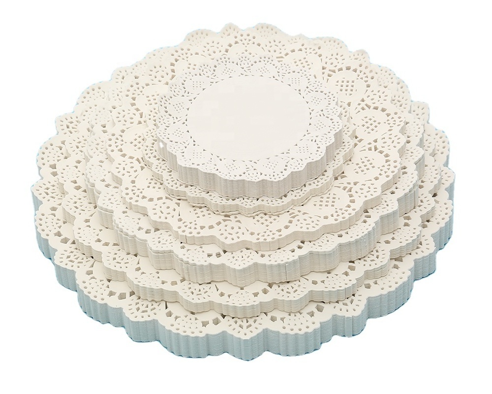 8.5inches 200pcs High Quality Popular Lace Paper Doily Greaseproof Disposable Paper Table Mats Food Grade Paper Doilies