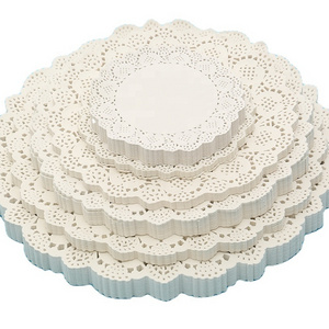 8.5inches 200pcs High Quality Popular Lace Paper Doily Greaseproof Disposable Paper Table Mats Food Grade Paper Doilies