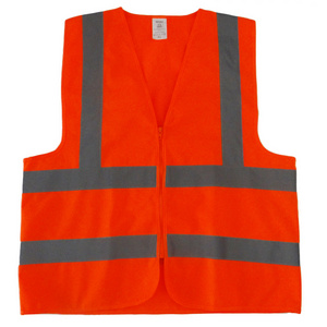 Orange Mesh Safety Vest Hi Vis Construction Multi Pockets Security Work Wear vest