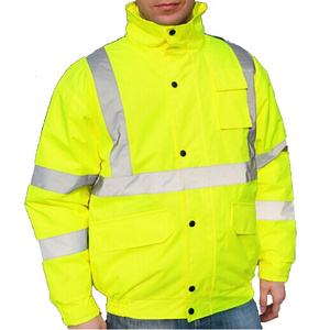 Hi Vis Yellow Constructive Reflective Waterproof Safety Jacket