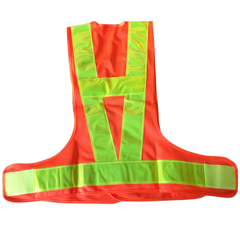 Wholesale 100%Polyester Orange PVC tape Safety Vest