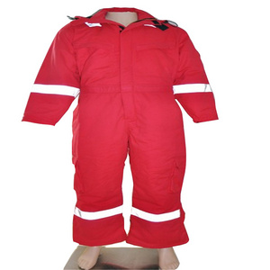 Reflective Stripe Safety Red Overall Workwear Coveralls