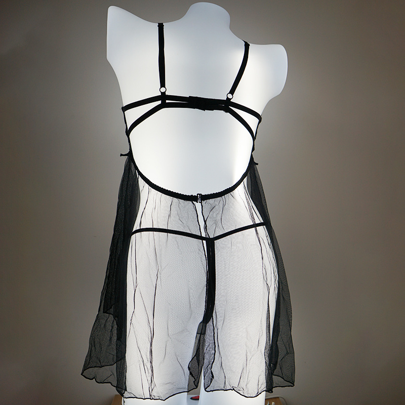 New design of sexy chest-supporting women transparent erotic sleepwear