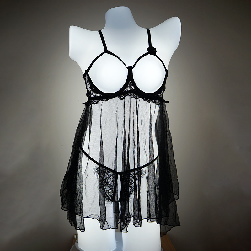 New design of sexy chest-supporting women transparent erotic sleepwear