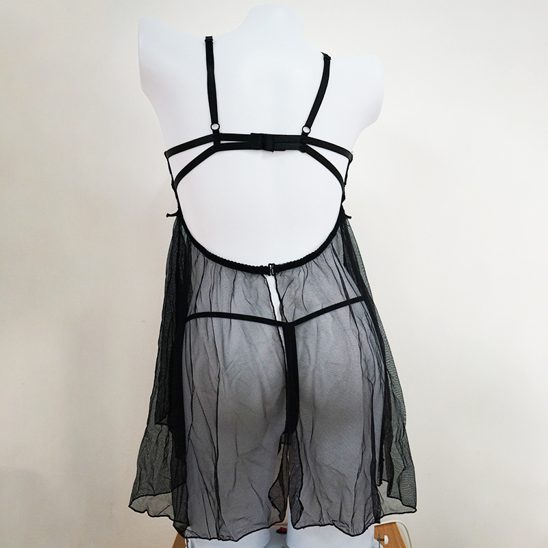 New design of sexy chest-supporting women transparent erotic sleepwear