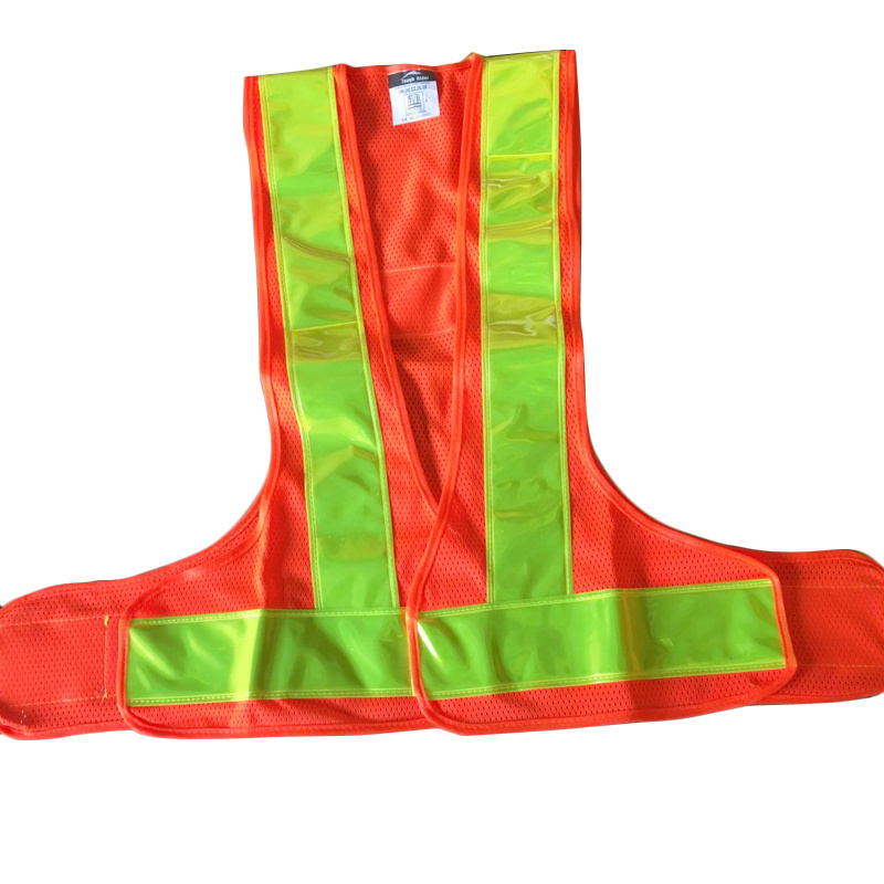 Wholesale 100%Polyester Orange PVC tape Safety Vest