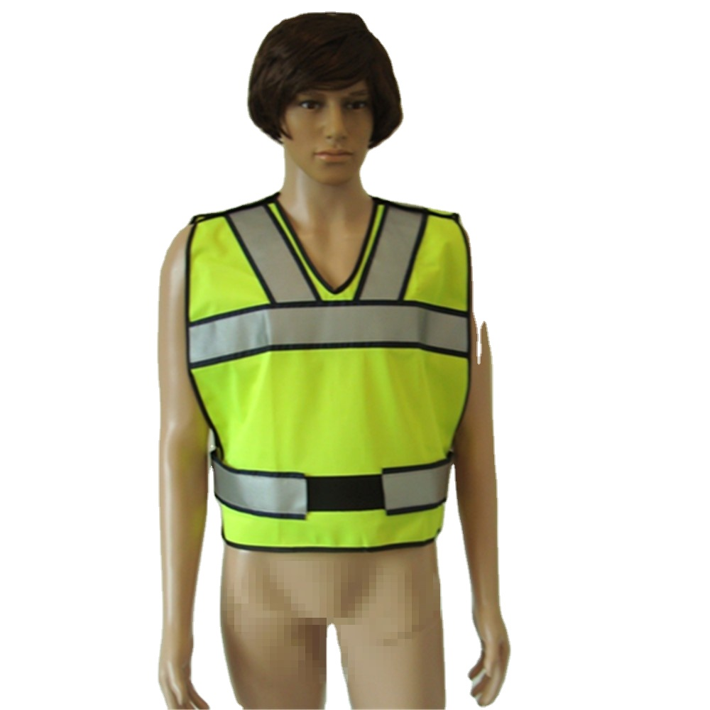 Security roadway safety reflective clothing mesh fabric high visibility fluo yellow ANSI high quality 5 points tear away vest