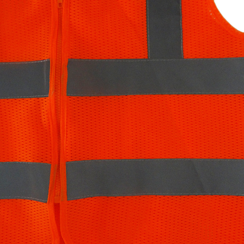 Orange Mesh Safety Vest Hi Vis Construction Multi Pockets Security Work Wear vest