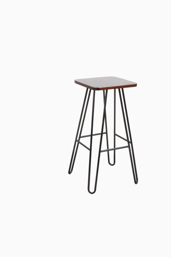 bar table and chair set restaurant furniture sets luxury scissor metal leg square wood seat counter stool for cafe