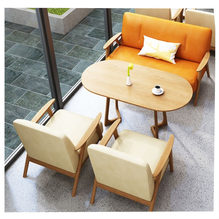 Leisure Hotel New Design Restaurant Coffee Shop Table and Chairs Sets Round Cafe Furniture