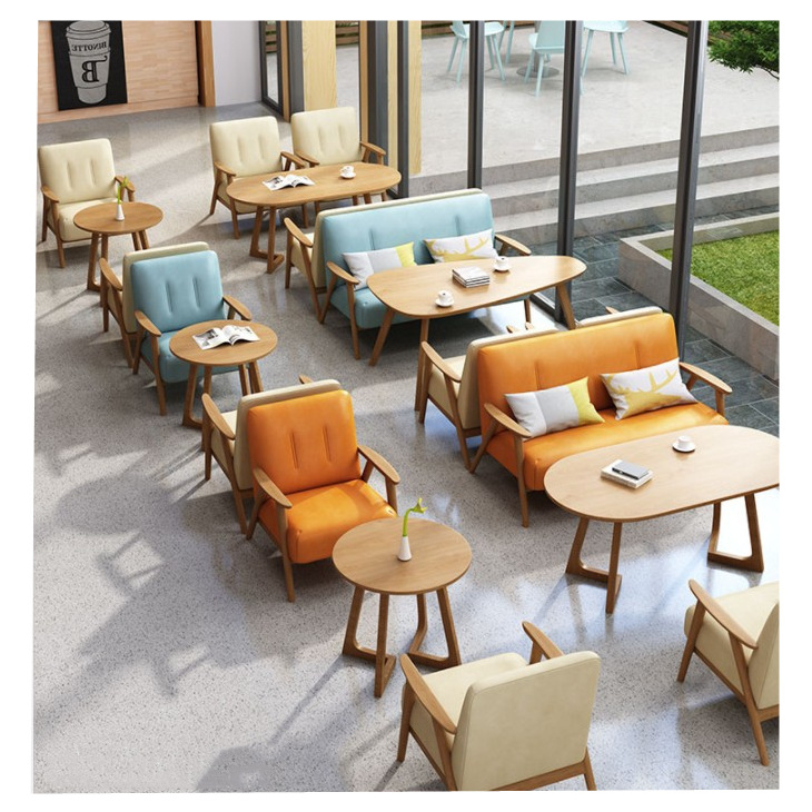 Leisure Hotel New Design Restaurant Coffee Shop Table and Chairs Sets Round Cafe Furniture