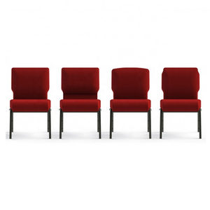 Auditorium Red Interlock Stacking Church Chair for Free Used Metal Factory Wholesale Metal Fabric Burgundy Color