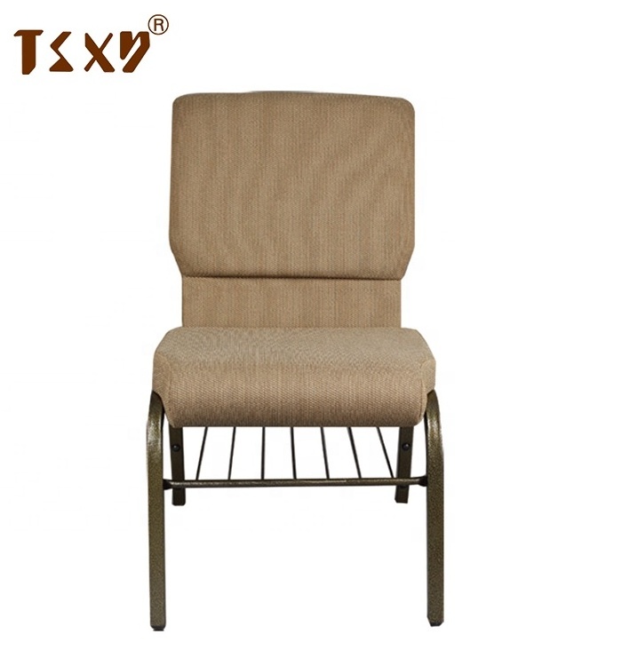 Auditorium Red Interlock Stacking Church Chair for Free Used Metal Factory Wholesale Metal Fabric Burgundy Color