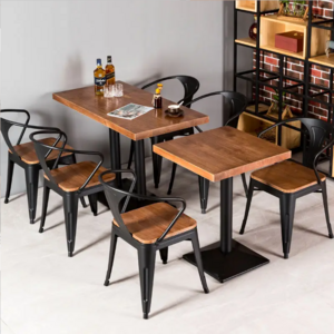 Outdoor Industrial Bistro Vintage Metal Furniture Restaurant Tables And Chairs For Restaurant And Coffee Shop