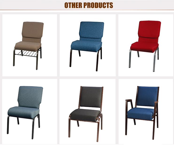 Auditorium Red Interlock Stacking Church Chair for Free Used Metal Factory Wholesale Metal Fabric Burgundy Color