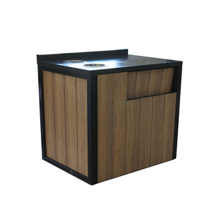 Customized Coffee Shop Trash Can Cabinet Pull out Cabinet Waste Bins Hidden Double Bucket Type OEM