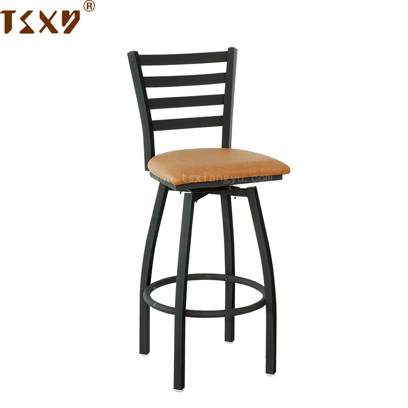 Synthetic Leather Swivel Metal Bar Stool for Club  Restaurant and Bar