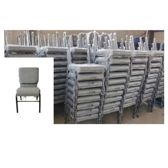 Church Chairs Stackable Auditorium Metal China Fabric Iron Powder Coating Modern Commercial Furniture Monoblock Chair 200 Pcs