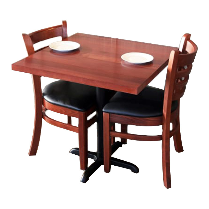 Fastfood American Style Grade Modern Restaurant Wood sets Dining table and Chair For Free Sample