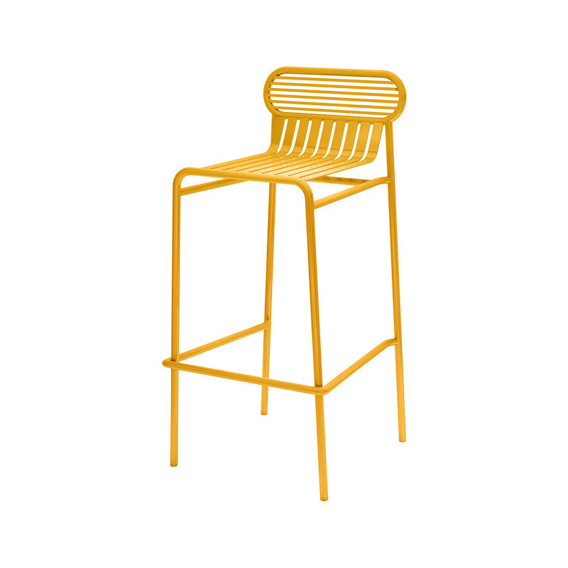 Luxury Hotel Low Back Metal Furniture Heavy Duty Yellow Bar Stool On Sale For Outdoor Restaurant