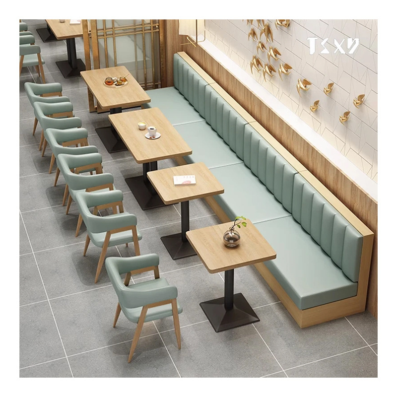 Custom Design Fancy Restaurant Chair Modern Wooden Restaurant Tables and Dining Chairs Booths Sets for Hotel and Restaurant